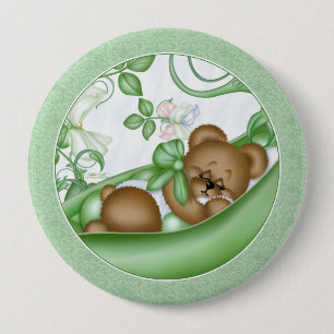 Badge Rond 10 Cm Pois dans un bouton de cosse