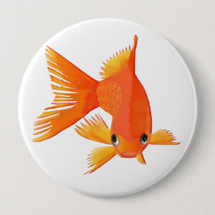 Badge Rond 10 Cm Poisson rouge venant à vous