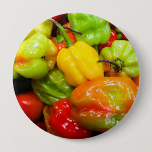 Badge Rond 10 Cm Poivrons écossais Bonnet Chili