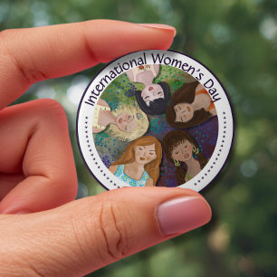 Badge Rond 10 Cm Portrait multiethnique de la Journée international