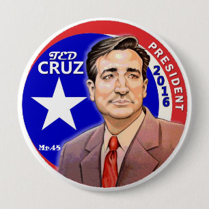 Badge Rond 10 Cm Président 2016 de Ted Cruz