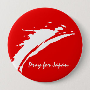 Badge Rond 10 Cm Priez pour le Japon