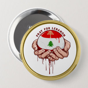 Badge Rond 10 Cm Priez pour le Liban - Liban, Palestine, Israël Gue