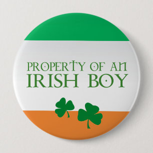 Badge Rond 10 Cm Propriété d'un garçon irlandais