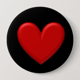 Badge Rond 10 Cm Puffy Heart