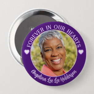 Badge Rond 10 Cm Purple Heart Memorial Funeral Photo