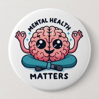 Badge Rond 10 Cm Questions de santé mentale