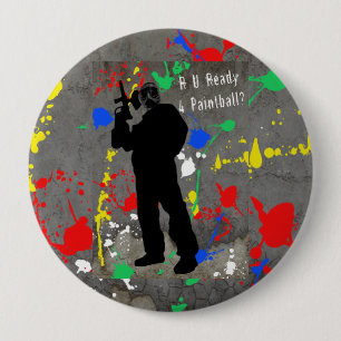 Badge Rond 10 Cm R U préparent le Paintball 4 ?