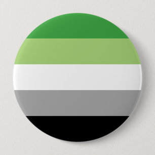 Badge Rond 10 Cm Rayures de fierté Aromantique