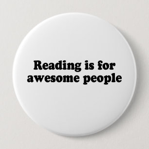 BADGE ROND 10 CM READING IS FOR AWESOME PEOPLE