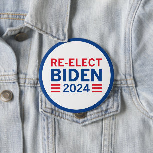 Badge Rond 10 Cm Réélire Biden 2024