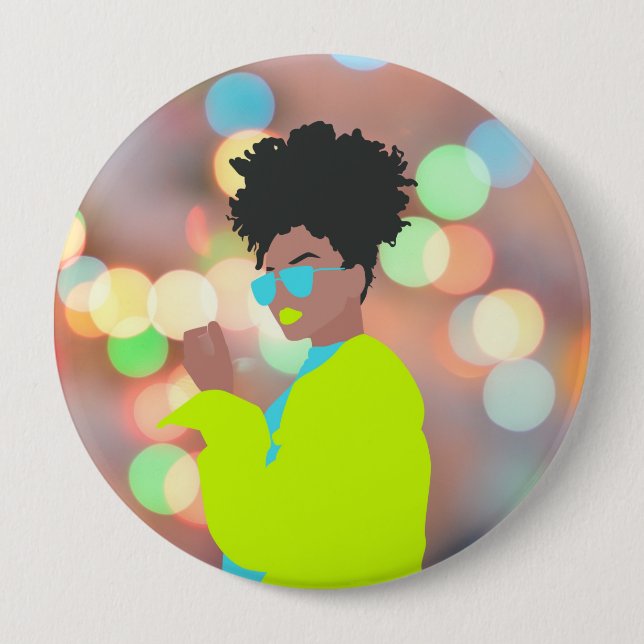 Badge Rond 10 Cm Reine dansante. (Devant)