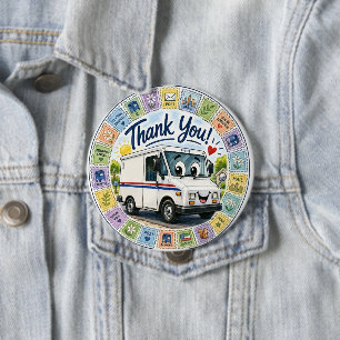 Badge Rond 10 Cm Remerciement aux travailleurs postaux appréciation
