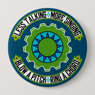 Badge Rond 10 Cm Répétition de la tuyauterie de Pitch Barbershop