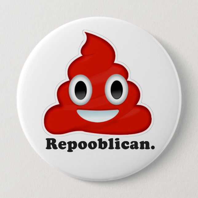 Badge Rond 10 Cm Repooblican Emoji (Devant)