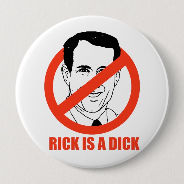 Badge Rond 10 Cm Rick est un Dick (Devant)