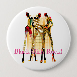 Badge Rond 10 Cm Roche noire de filles !