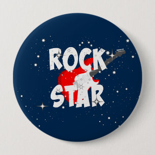 Badge Rond 10 Cm "Rock Star"