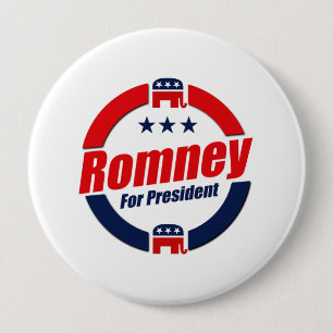 Badge Rond 10 Cm ROMNEY POUR LE PRÉSIDENT (Républicain)