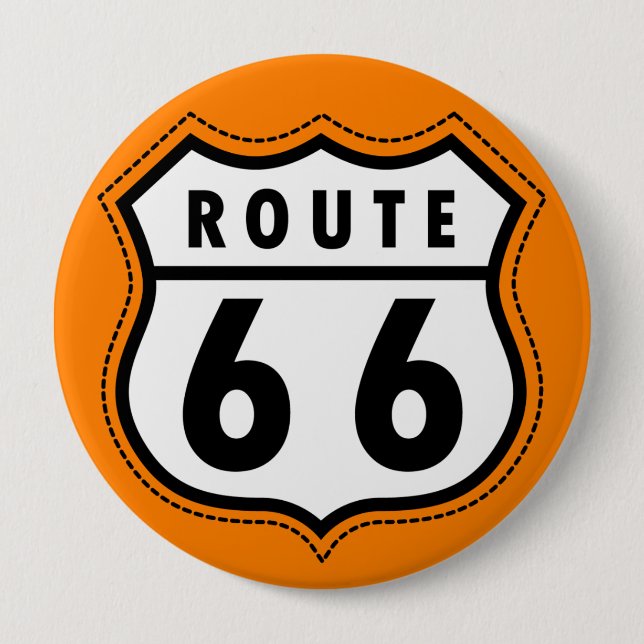Badge Rond 10 Cm Route 66 (Devant)