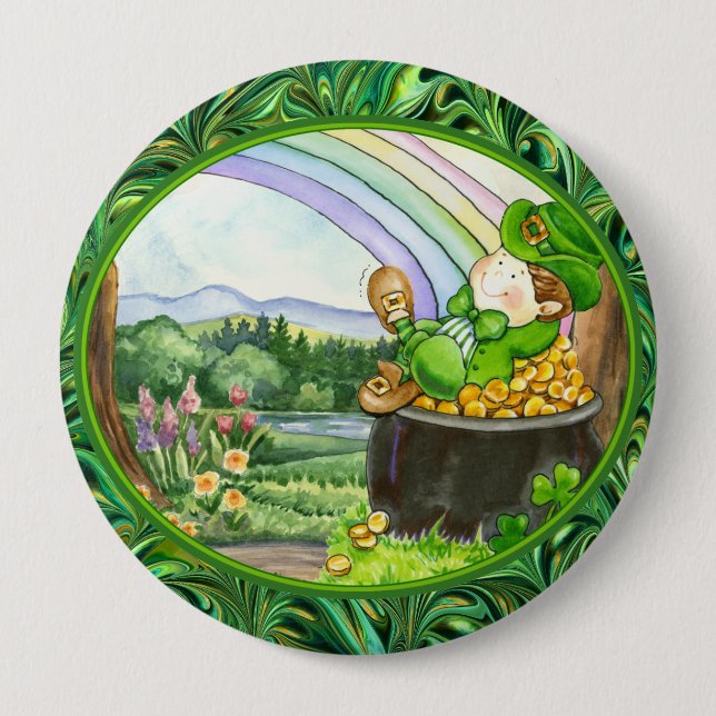 Badge Rond 10 Cm Saint Patrick's Day - SRF (Devant)