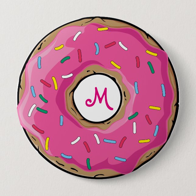 Badge Rond 10 Cm Saumon arc-en-ciel rose (Devant)