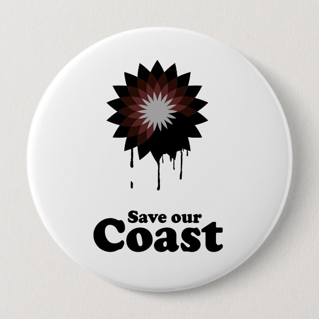 BADGE ROND 10 CM SAUVER NOTRE CÔTE (Devant)