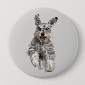 Badge Rond 10 Cm Schnauzer