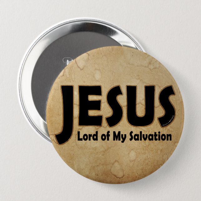 Badge Rond 10 Cm Seigneur de JÉSUS de salut (Devant & derrière)