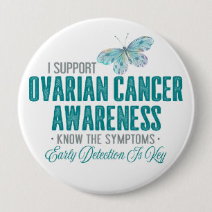 Badge Rond 10 Cm Sensibilisation au cancer de l'ovaire Papillon T