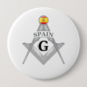 Badge Rond 10 Cm Signe de franc-maçonnerie d'Espagne