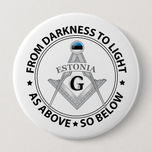Badge Rond 10 Cm Signe de la franc-maçonnerie d'Estonie