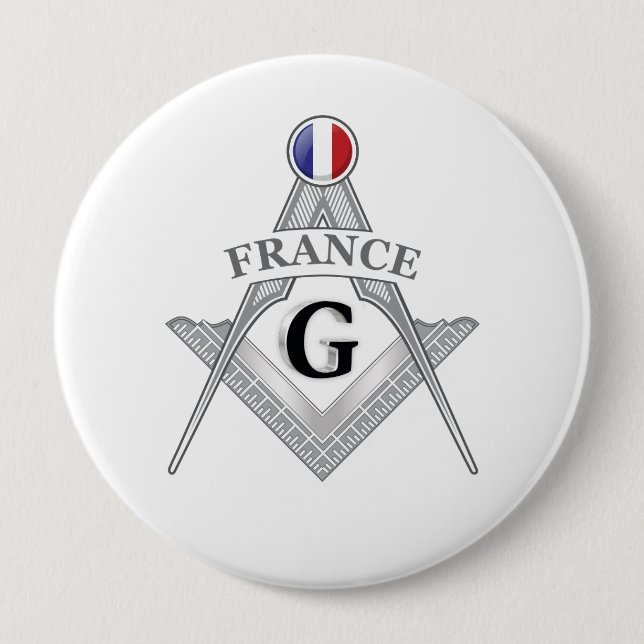 Badge Rond 10 Cm signe de la franc-maçonnerie française (Devant)