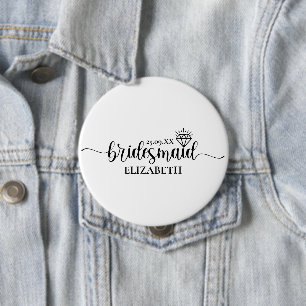 Badge Rond 10 Cm Simple Diamond Élégant Script Bachelorette Week-en
