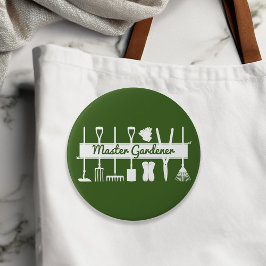 Badge Rond 10 Cm Simple Moderne Jardinier Principal Vert Forêt