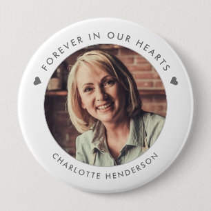 Badge Rond 10 Cm Simple Moderne Pour Toujours Dans Notre Coeur Bout
