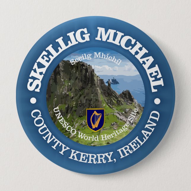 Badge Rond 10 Cm Skellig Michael (rd) (Devant)
