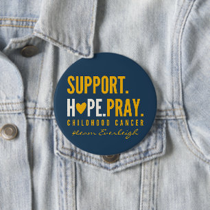Badge Rond 10 Cm soutien pour le cancer de l'enfance Nom personnali