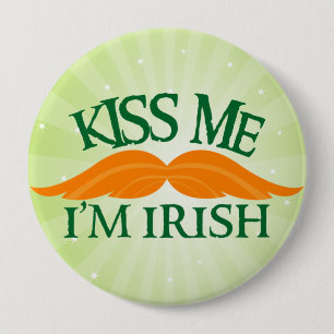Badge Rond 10 Cm Stache irlandaise