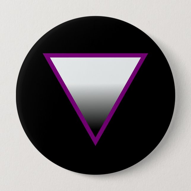 Badge Rond 10 Cm SYMBOLE ASEXUEL 3D de TRIANGLE (Devant)