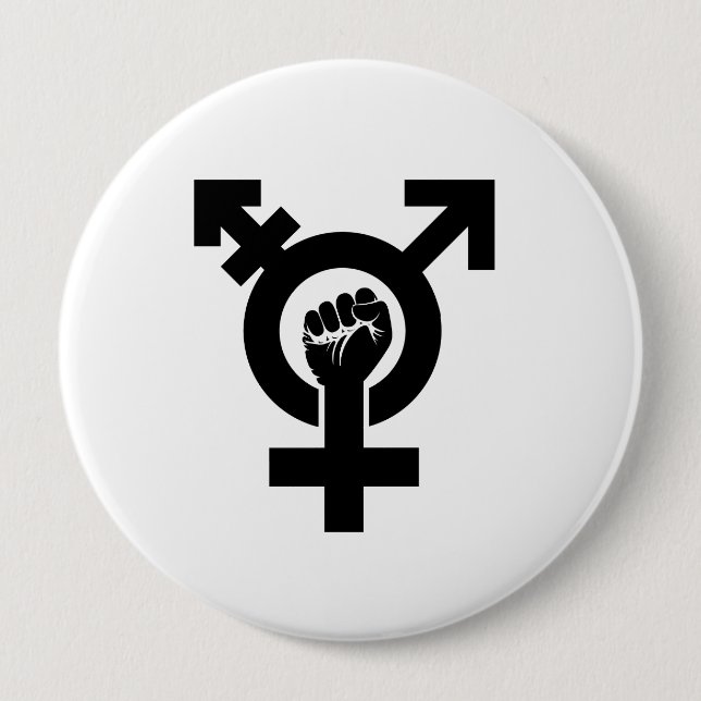 Badge Rond 10 Cm Symbole de résistance transgenre - - - (Devant)