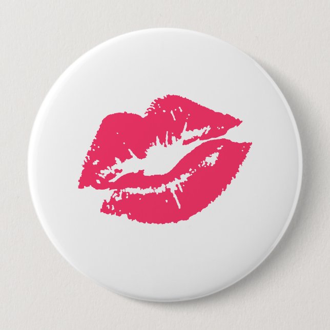 BADGE ROND 10 CM SYMBOLE LESBIEN DE LÈVRES (Devant)