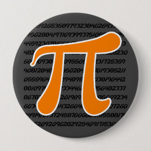 Badge Rond 10 Cm Symbole Pi orange