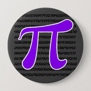 Badge Rond 10 Cm Symbole Violet Pi