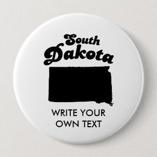 BADGE ROND 10 CM T-SHIRT DE DEVISE D'ÉTAT DU DAKOTA DU SUD