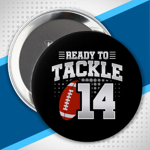Badge Rond 10 Cm Tackle 14e anniversaire 14 ans Couples