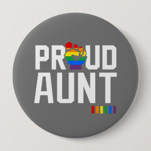 Badge Rond 10 Cm Tante Fière Arc-en-ciel