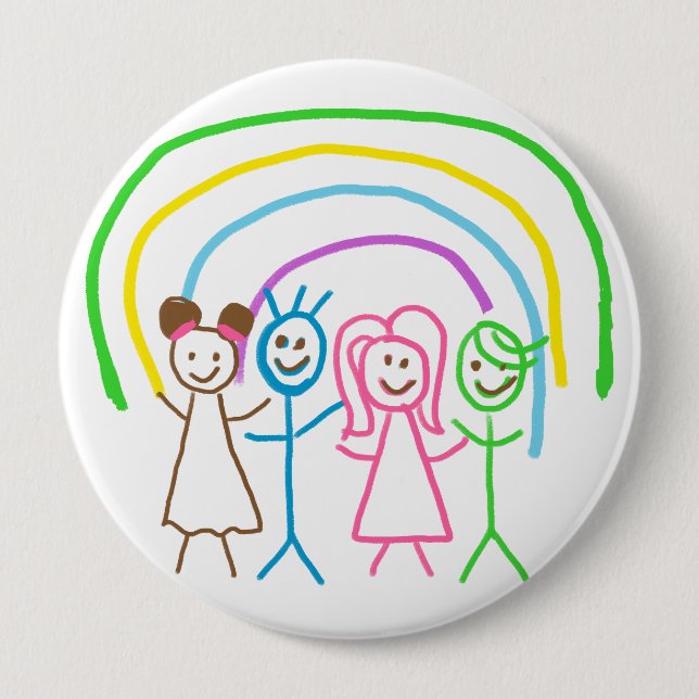 Badge Rond 10 Cm Télécharger des enfants Dessiner Transformer des e (Devant)