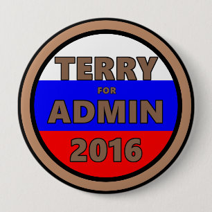 Badge Rond 10 Cm Terry pour le bouton d'Admin 2016