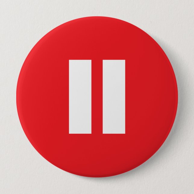 Badge Rond 10 Cm Touche attente rouge et blanche (Devant)
